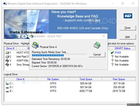 western digital data lifeguard test